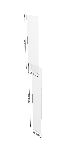 Elevation of a single glass panel.